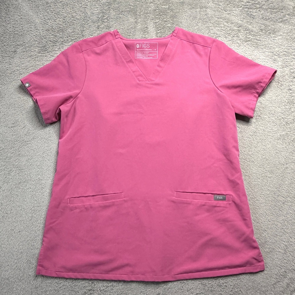 FIGS Casma V-Neck Scrub Top Pink Technical Collection 1000213 Womens Medium